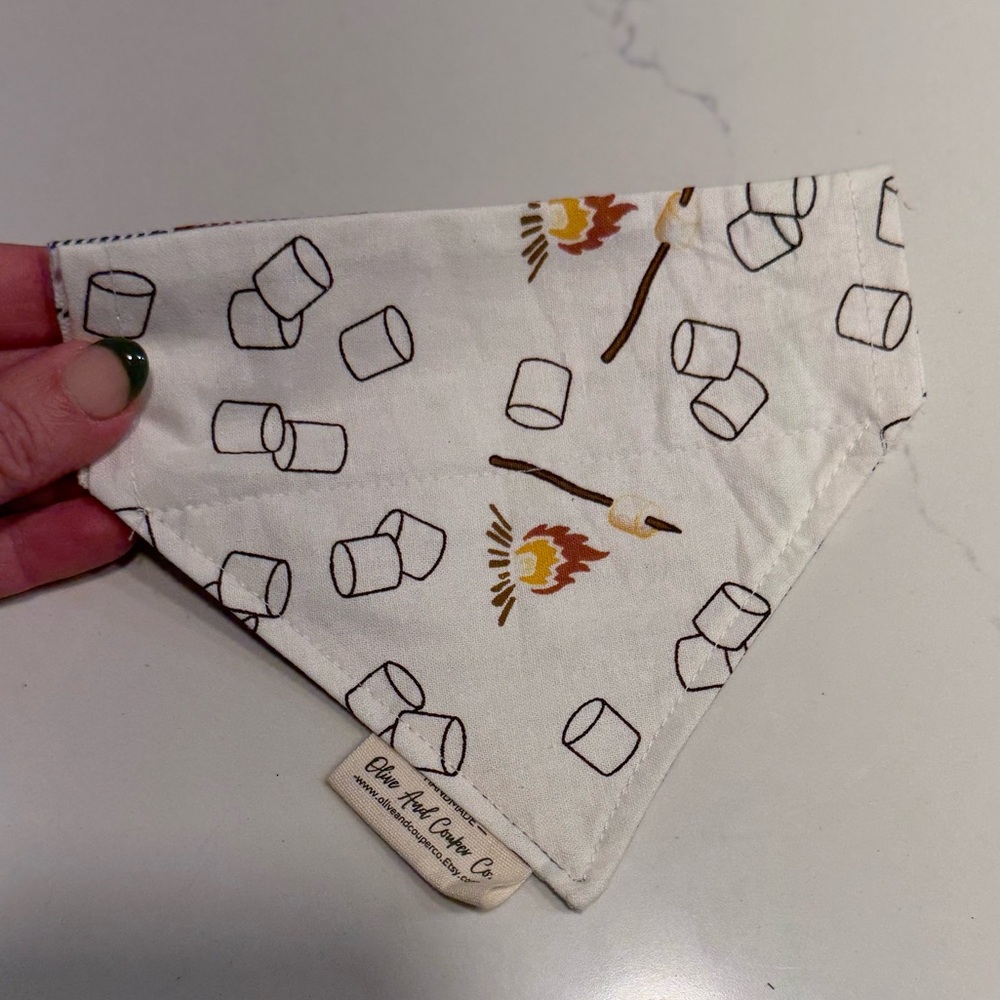 Oliveandcouperco_ Campfire Marshmallow Dog Bandana-Small